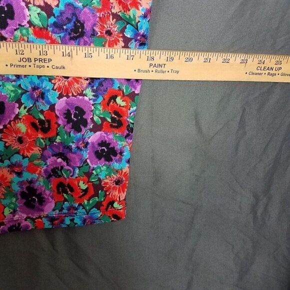 Passion Fruit Medium Multicolor Floral Stripe Knee Length Skirt Sz M Fun Casual - Picture 9 of 11